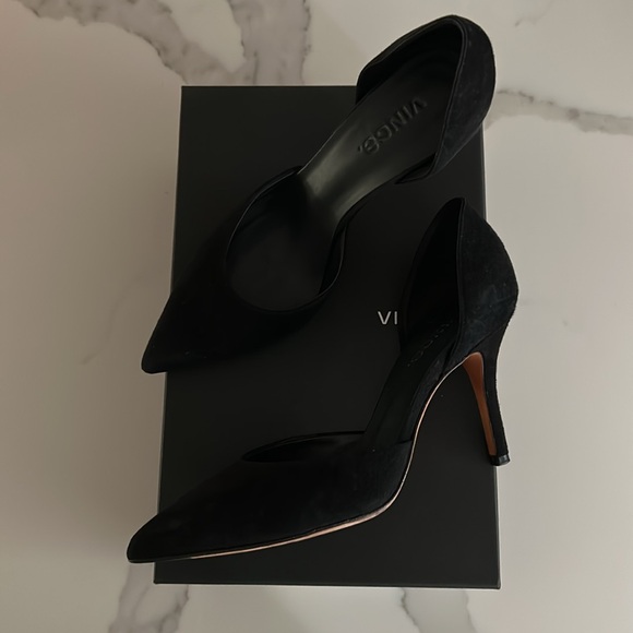 Vince Women's Celeste d'Orsay High-Heel Pumps, Black Suede, Womens Size 6.5M - Picture 3 of 4